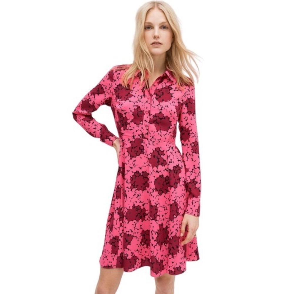 kate spade Pink and Burgundy Floral Shirt Dress
